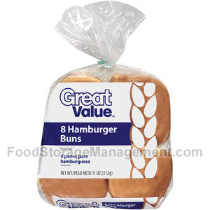 Great value hamburger buns 11oz (078742223759)