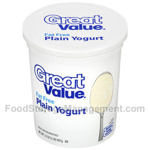 Wal-mart - great value fat free plain yogurt 32oz (078742229218)