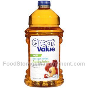 Great value 100% unsweetened Apple Juice plastic 96oz (078742229539)