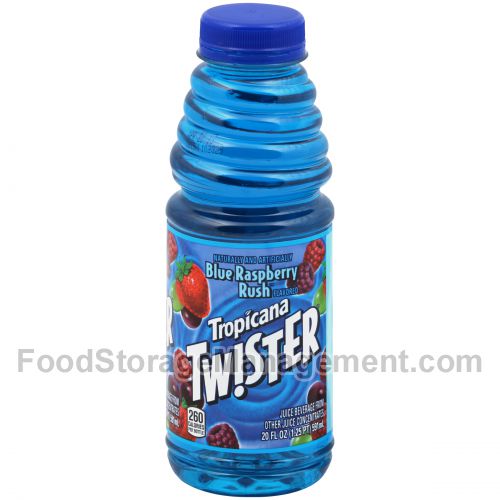 Tropicana twister Blue Raspberry rush flavored Juice 20 floz plastic bottle (048500009024)