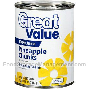Great value canned pineapple chunks 20oz (078742369693)